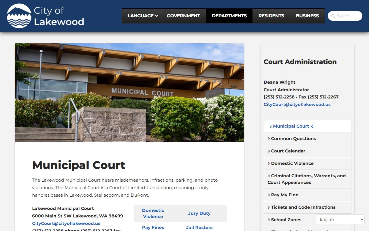 Lakewood municipal court website