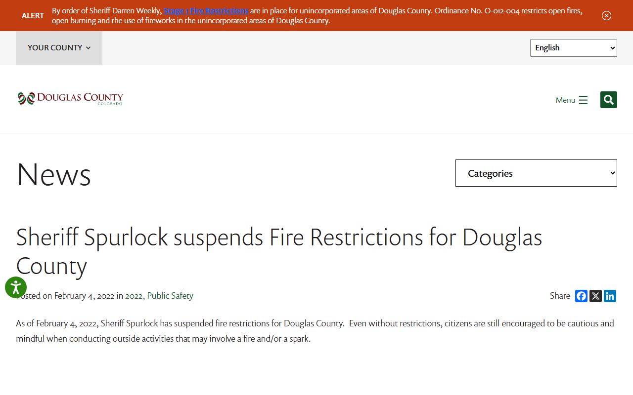 Douglas County official website sheriff's office page