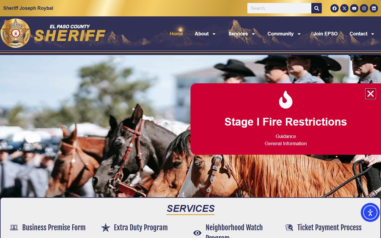 El Paso County Sheriff's Office website