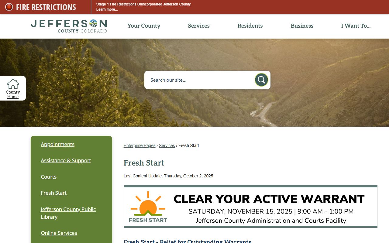 Jefferson County Fresh Start program