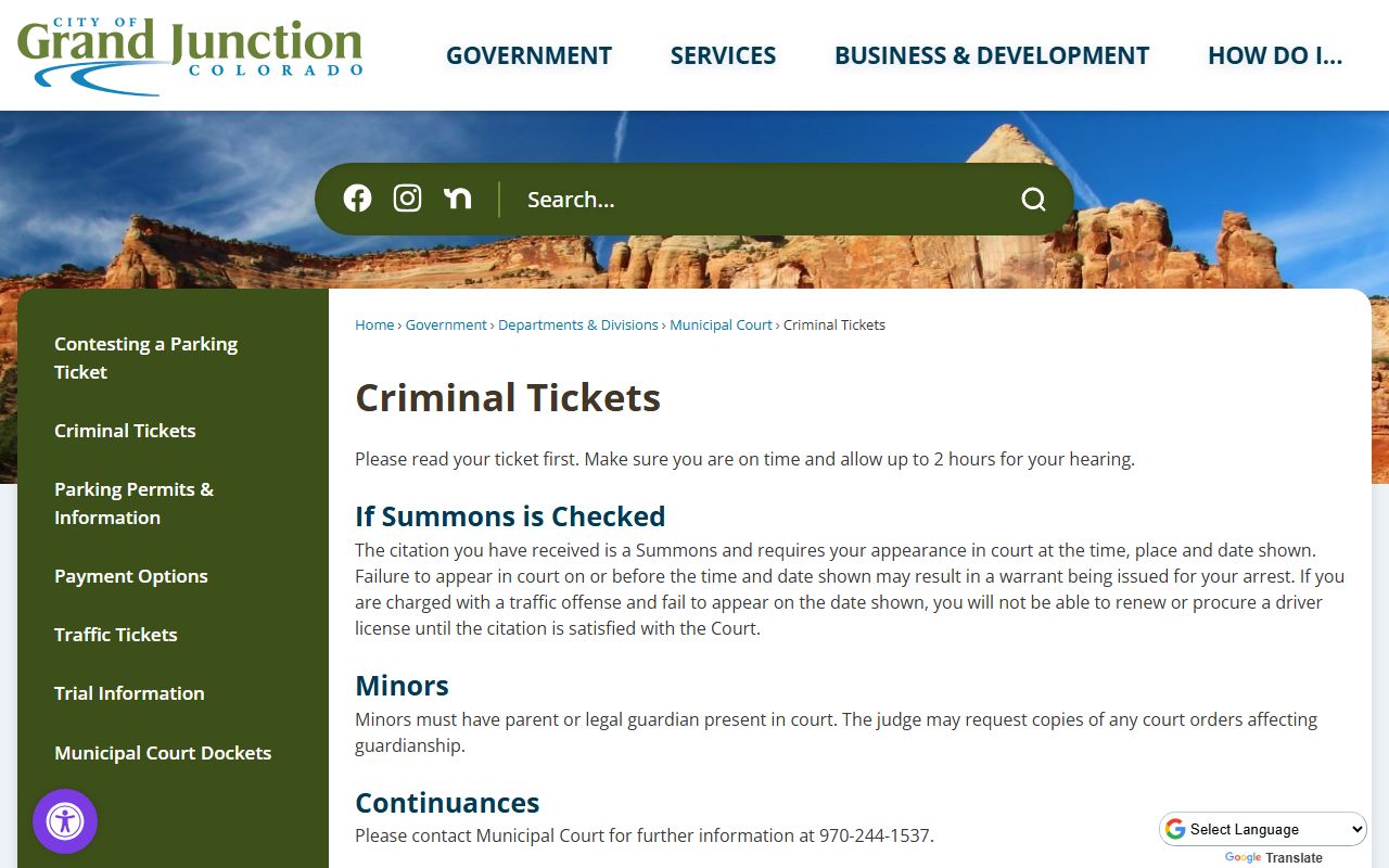 Grand Junction Municipal Court system